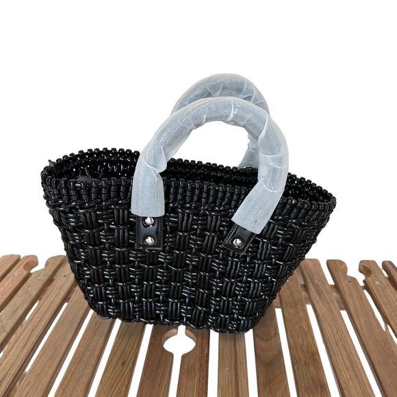 8 Other Reasons Black Woven Tote Bag Top Handle Shoulder Strap 8x7.25 x4.5 NEW - Picture 9 of 14